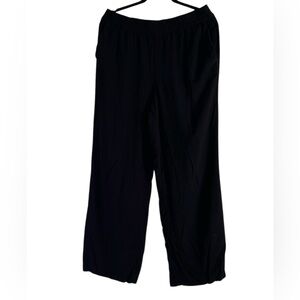 H&M Divided Womens Size 10 Viscose Pants Black Stretch Wide Leg Relaxed EUC